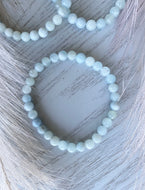 Aquamarine Beaded Bracelet 6mm